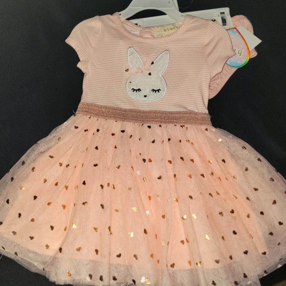 Easter bunny dress with polka dot skirt